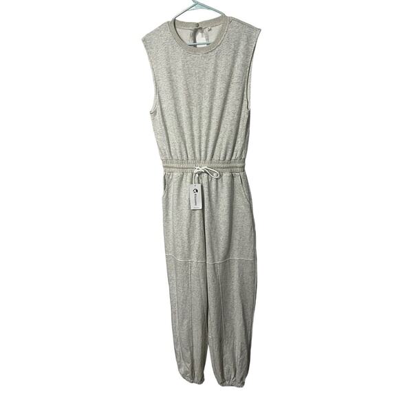 Kissonic Jumpsuit Romper Sweatshirt Casual Drawstring Heathered Gray size S - Picture 2 of 6